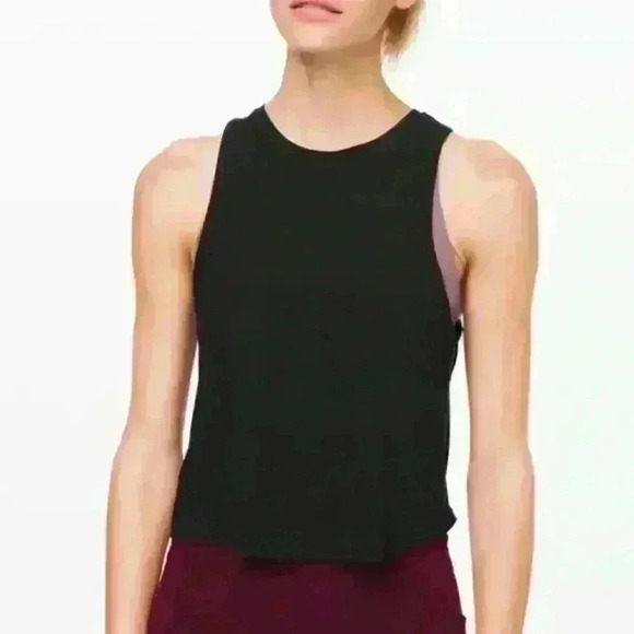 Lululemon black tank pleated sheer back Just Pleat It Tank DESIGNED FOR EVERYDAY - Picture 5 of 5
